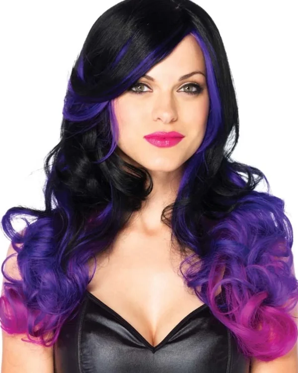 Leg Avenue Allure Long Wavy Black And Purple Wig> Halloween Accessories