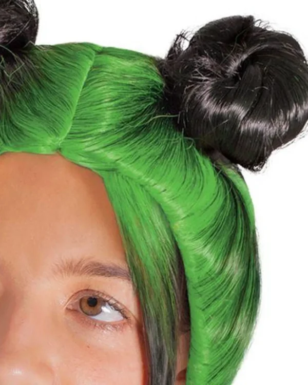 Disguise Billie Eilish Double Green Bun Child Wig> Halloween Wigs