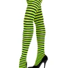 Music Legs Black And Neon Green Striped Tights> Halloween Accessories