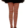 Music Legs Black And Orange Striped Girls Tights> Halloween Accessories