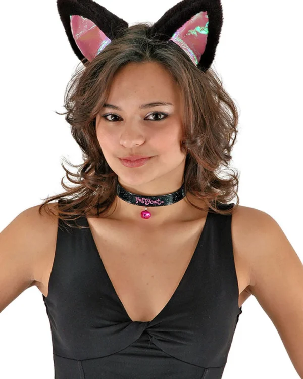 Elope Black And Pink Cat Ears Collar And Tail Set> Halloween Hats