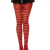 Music Legs Black And Red Striped Stockings> Halloween Accessories