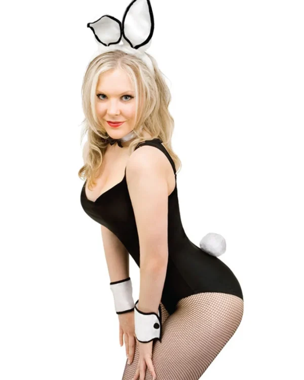 Tomfoolery Black And White Ears Collar Tail And Cuffs Play Bunny Set> Halloween Hats