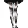 Leg Avenue Black And White Striped Nylon Plus Size Tights> Halloween Accessories