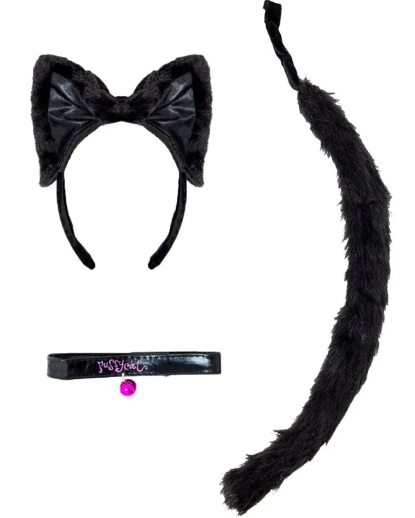 Elope Black Cat Collar Ears And Tail Set> Halloween Hats