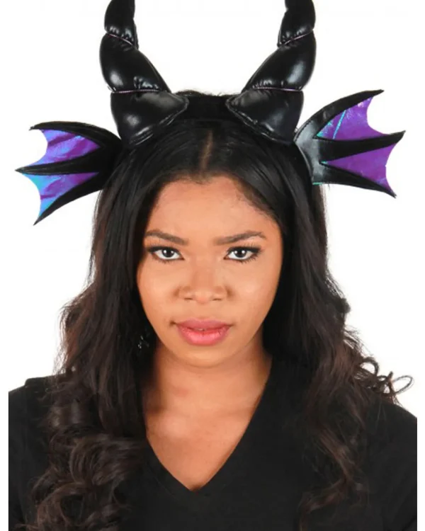 Elope Black Dragon Horns Plush Headband> Halloween Accessories