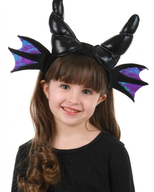 Elope Black Dragon Horns Plush Headband> Halloween Accessories