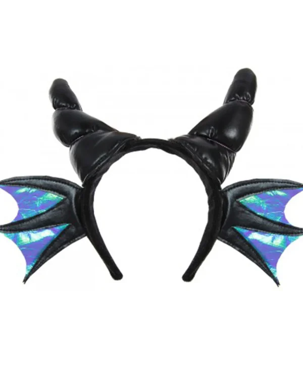 Elope Black Dragon Horns Plush Headband> Halloween Accessories