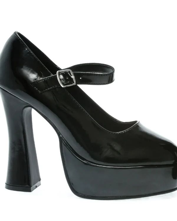 Ellie Shoes Black Eden Patent Chunky Heel Womens Shoes> Saints &Amp; Sinners