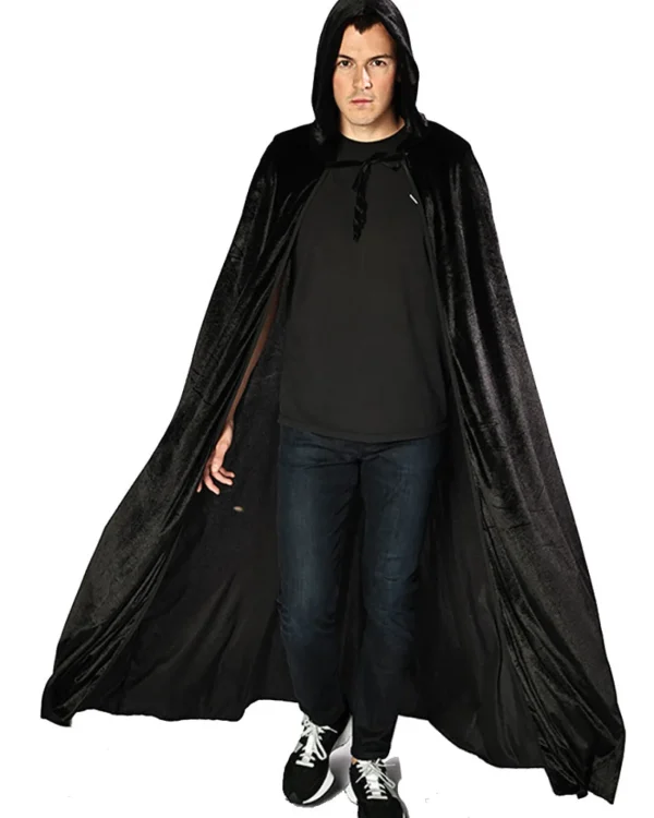 * Black Panne Velvet Deluxe Adults Cape> Halloween Accessories