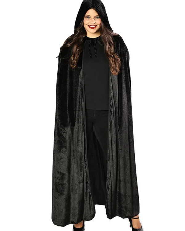 * Black Panne Velvet Deluxe Adults Cape> Halloween Accessories