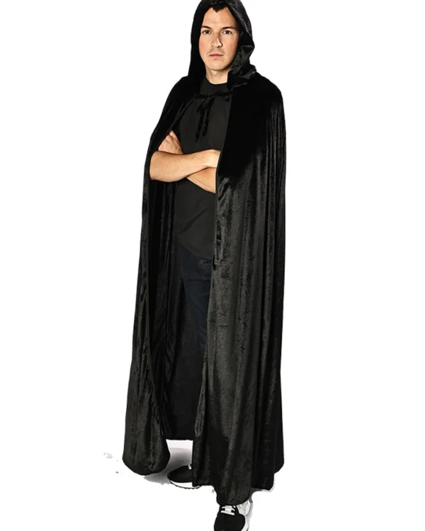 * Black Panne Velvet Deluxe Adults Cape> Halloween Accessories