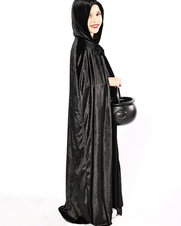 * Black Panne Velvet Deluxe Kids Cape> Halloween Accessories