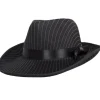 Tomfoolery Black Pinstripe Gangster Hat> Halloween Hats