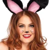 Leg Avenue Black Plush Bunny Ears> Halloween Hats