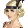 Smiffys Black Satin Flapper Headband> Halloween Hats