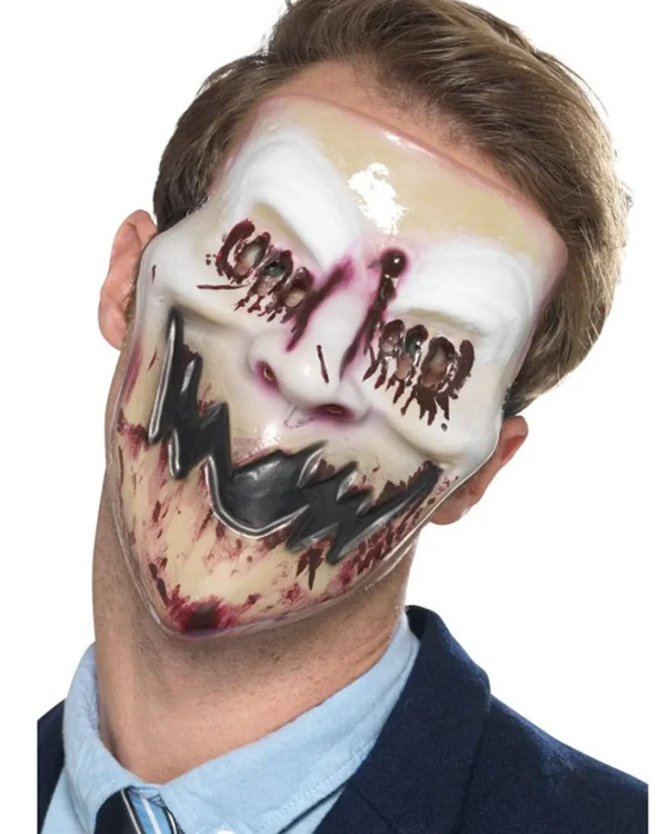 Smiffys Blood Smile Half Mask> Halloween Masks