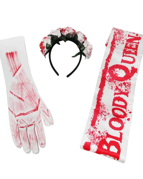 Uncle Bills Bloody Queen Ladies Headband Gloves And Sash Set> Halloween Accessories