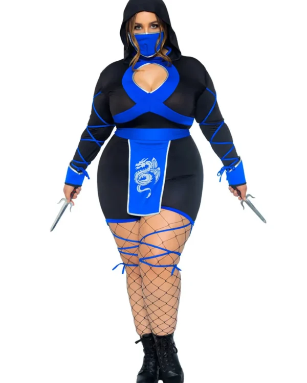 Leg Avenue Blue Dragon Ninja Plus Size Womens Costume>Women Women's Costumes