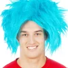 Allaura Wigs and Hair Blue Fuzzy Curly Wig> Halloween Wigs