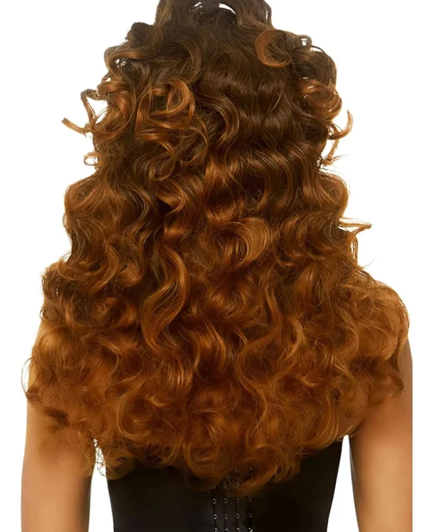 Leg Avenue Brown Long Curly Wispy Bang Wig With Half Pony> Halloween Wigs