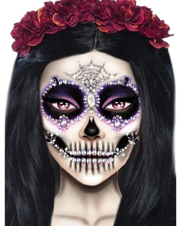 Leg Avenue Calavera Adhesive Face Jewels> Halloween Accessories