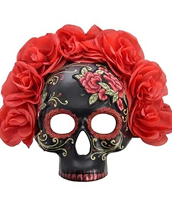 Tomfoolery Catalina Floral Day Of The Dead Half Mask> Halloween Masks