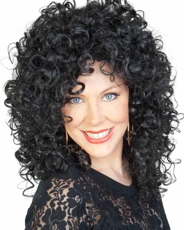 Tomfoolery Cher Black Wig> Halloween Wigs