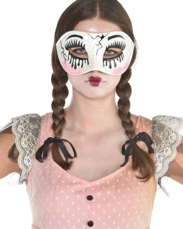 Amscan AU Creepy Doll Eye Mask> Halloween Masks