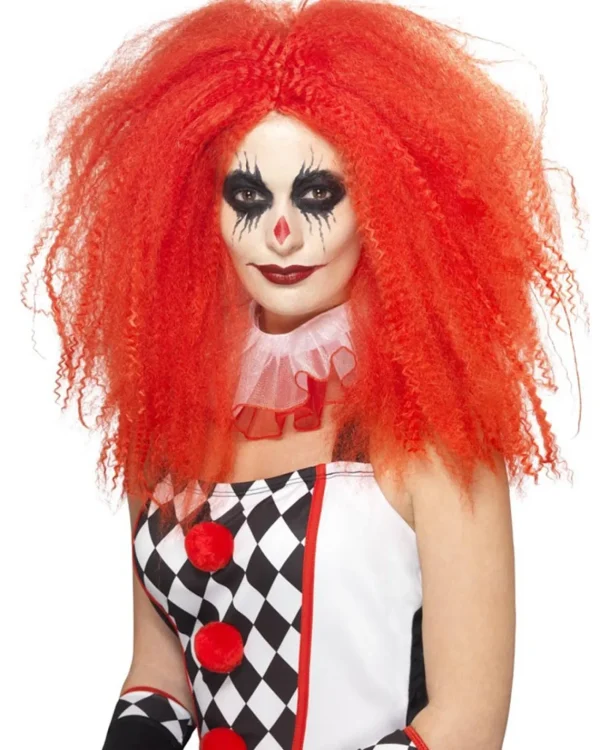 Smiffys Crimped Clown Wig Red> Halloween Accessories