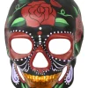 Tomfoolery Day Of The Dead Black Rose Mask> Day Of The Dead