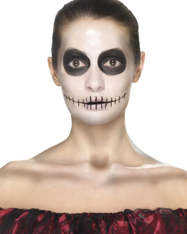 Smiffys Day Of The Dead Face Tattoo Transfers Kit Black And Red> Halloween Accessories