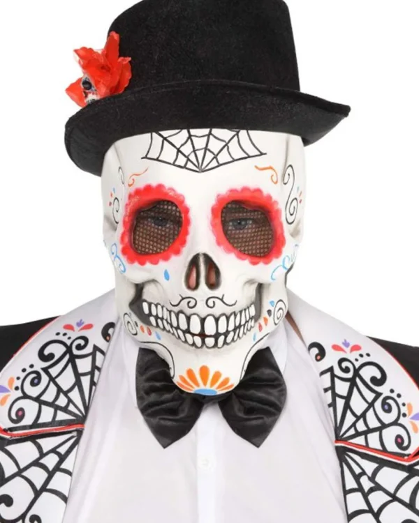 Amscan AU Day Of The Dead Sugar Skull Head Mask> Halloween Masks