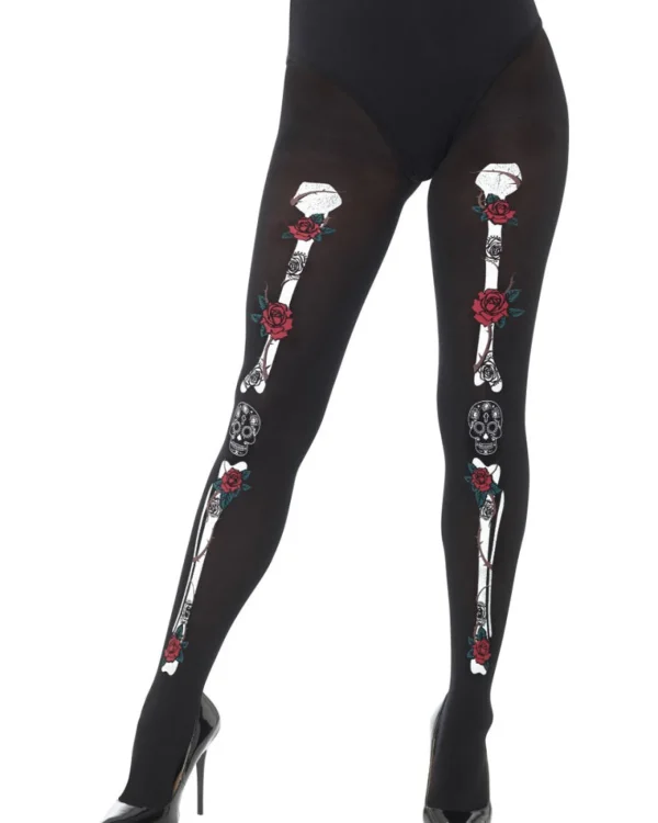 Smiffys Day Of The Dead Womens Tights> Halloween Accessories