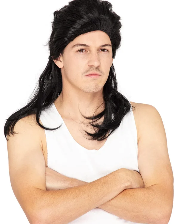 * Deluxe Black Mullet Wig> Halloween Wigs