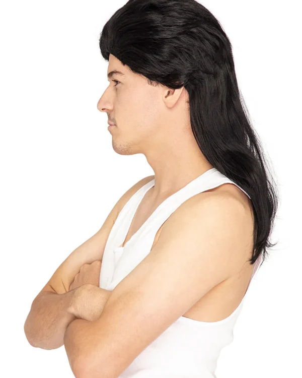 * Deluxe Black Mullet Wig> Halloween Wigs