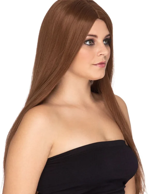 * Deluxe Straight Long Brunette Wig> Halloween Wigs