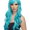 Smiffys Desire Long Wavy Aqua Wig> Halloween Wigs