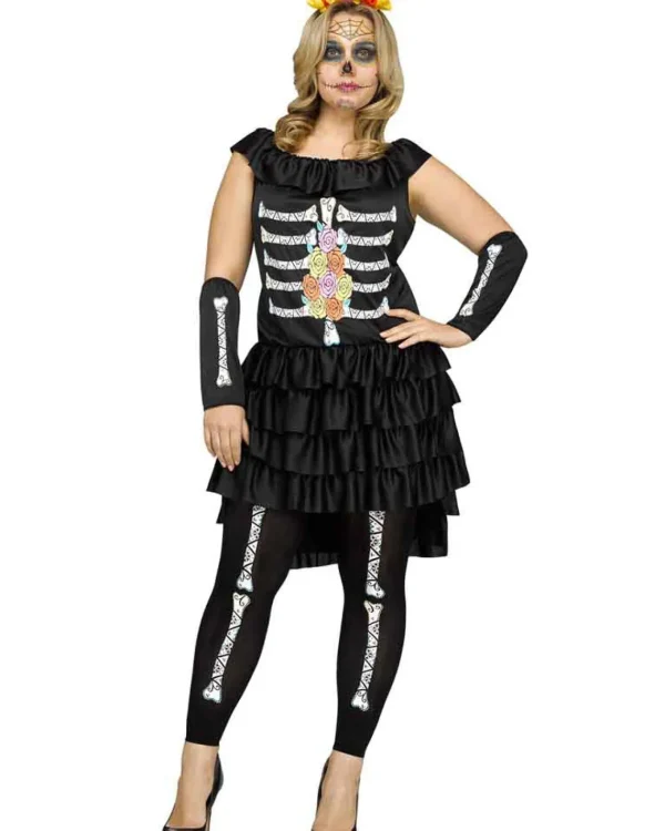 Fun World Dia De Los Muertos Plus Size Womens Costume>Women Women's Costumes