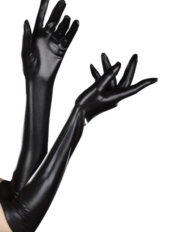 Dreamgirl International Dominique Long Black Shiny Gloves> Halloween Accessories