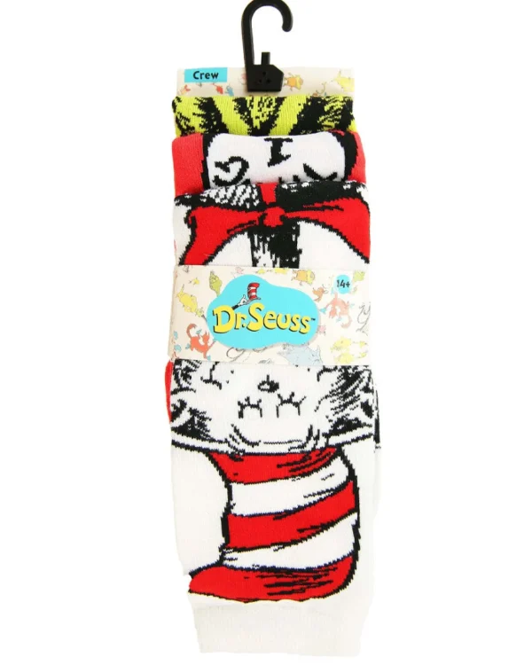 Elope Dr Seuss Characters Adult Crew Sock Set 3 Pack> Halloween Hosiery