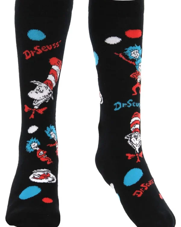 Elope Dr Seuss The Cat In The Hat Pattern Kids Socks> Halloween Hosiery