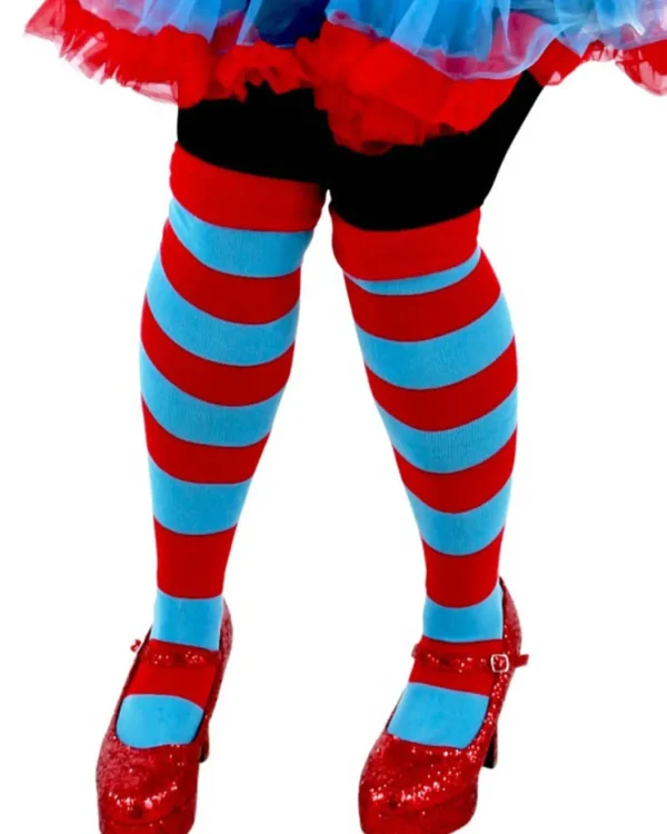 Elope Dr Seuss Thing 1 And 2 Striped Knee High Socks> Halloween Hosiery