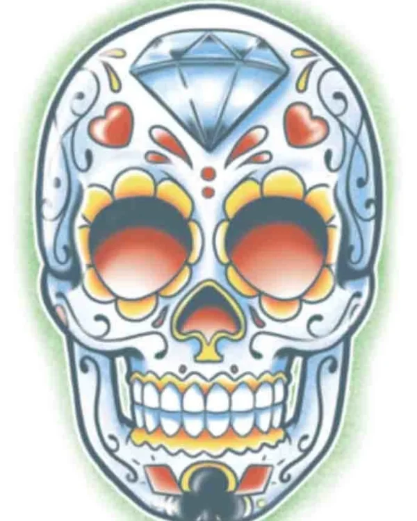 Tinsley Transfers El Jugador Day Of The Dead Temporary Tattoo> Day Of The Dead