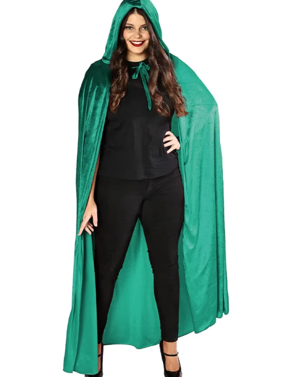 * Emerald Green Panne Velvet Deluxe Adults Cape> Halloween Accessories