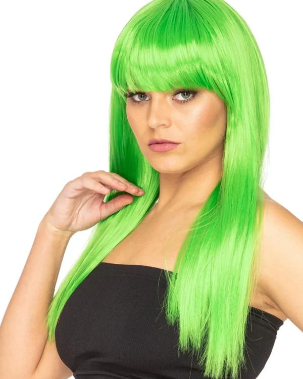 * Fashion Deluxe Apple Green Long Wig> Halloween Wigs