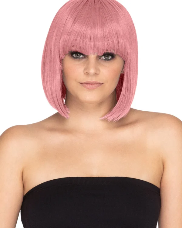 * Fashion Deluxe Ashes Of Roses Pink Bob Wig> Halloween Wigs