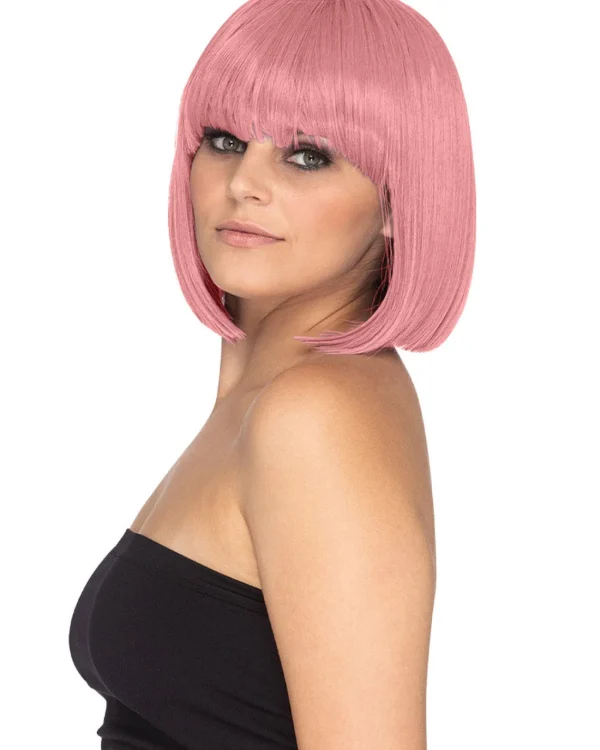 * Fashion Deluxe Ashes Of Roses Pink Bob Wig> Halloween Wigs