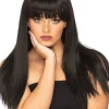 * Fashion Deluxe Black Long Wig> Halloween Accessories