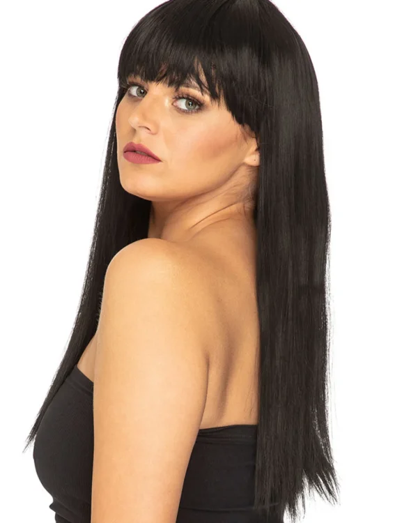 * Fashion Deluxe Black Long Wig> Halloween Accessories